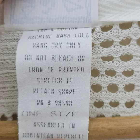 In Gear Vintage 90s Semi Sheer Button Front Swim Cover Up One Size Oversized - Picture 8 of 8